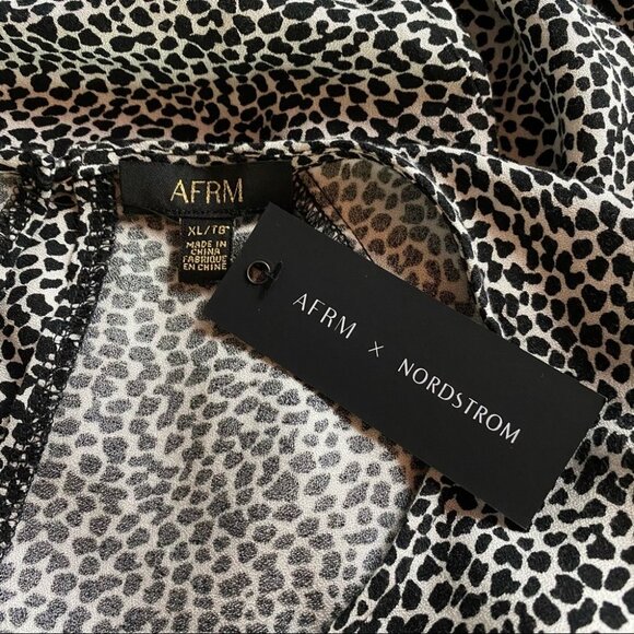 AFRM Animal Ditsy Print Bishop Sleeve Top XL - Picture 4 of 7